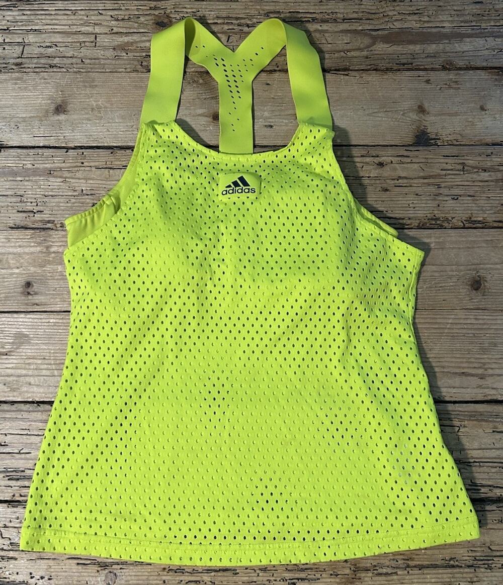 Adidas Women’s Size L Lemon Primeblue Y-Tank *Padded